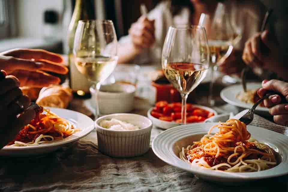 Wine goes great with Italian cuisine.