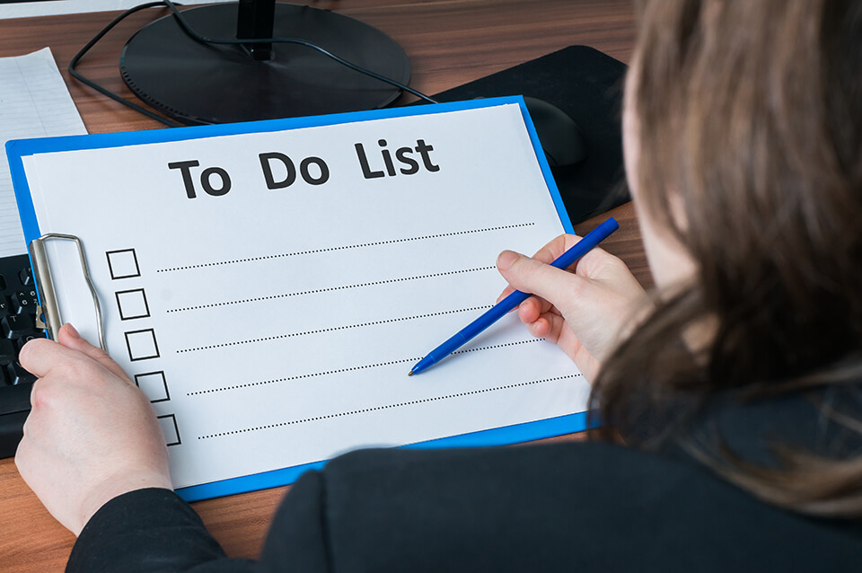 Focus on finalizing your checklist early, so you don't have any delays.