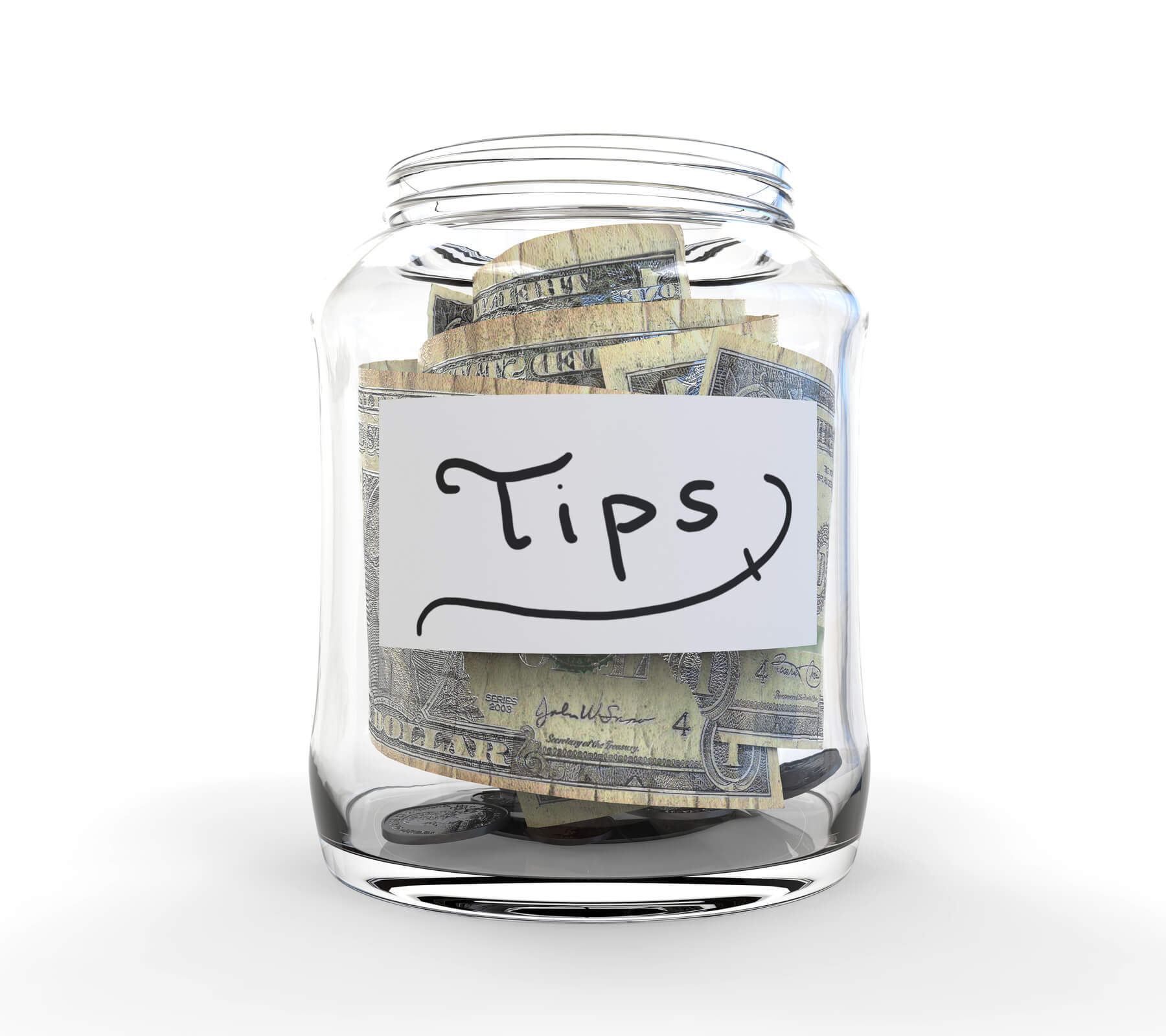 a jar with tips