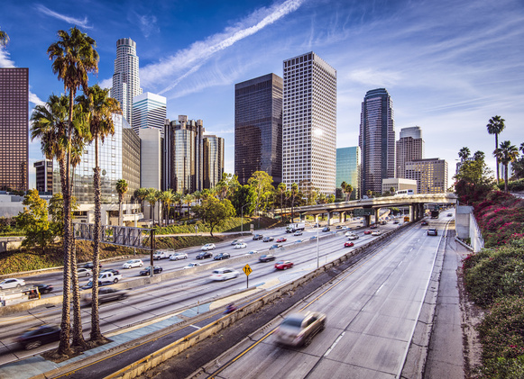 A view of the street in Los Angeles