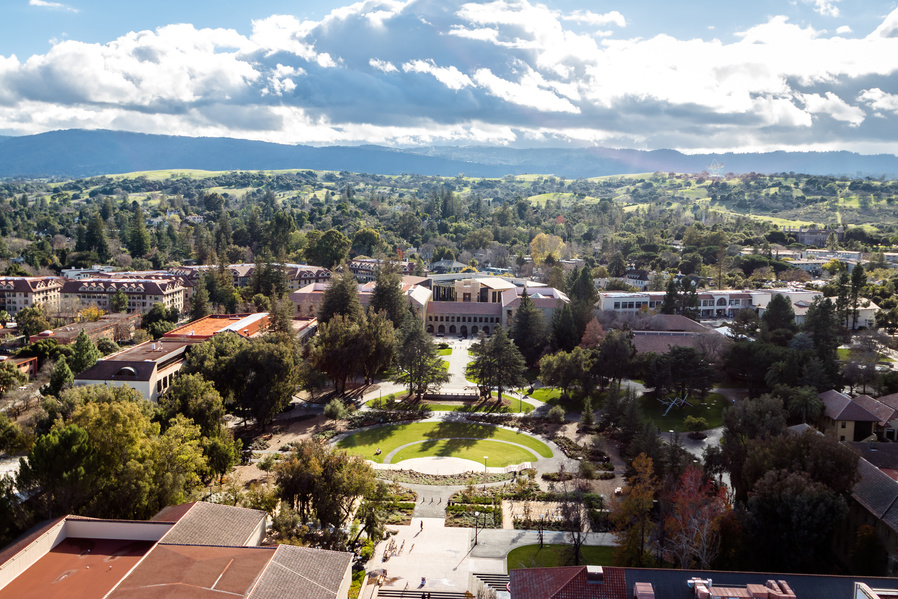 View of the buildings and mountains in the back