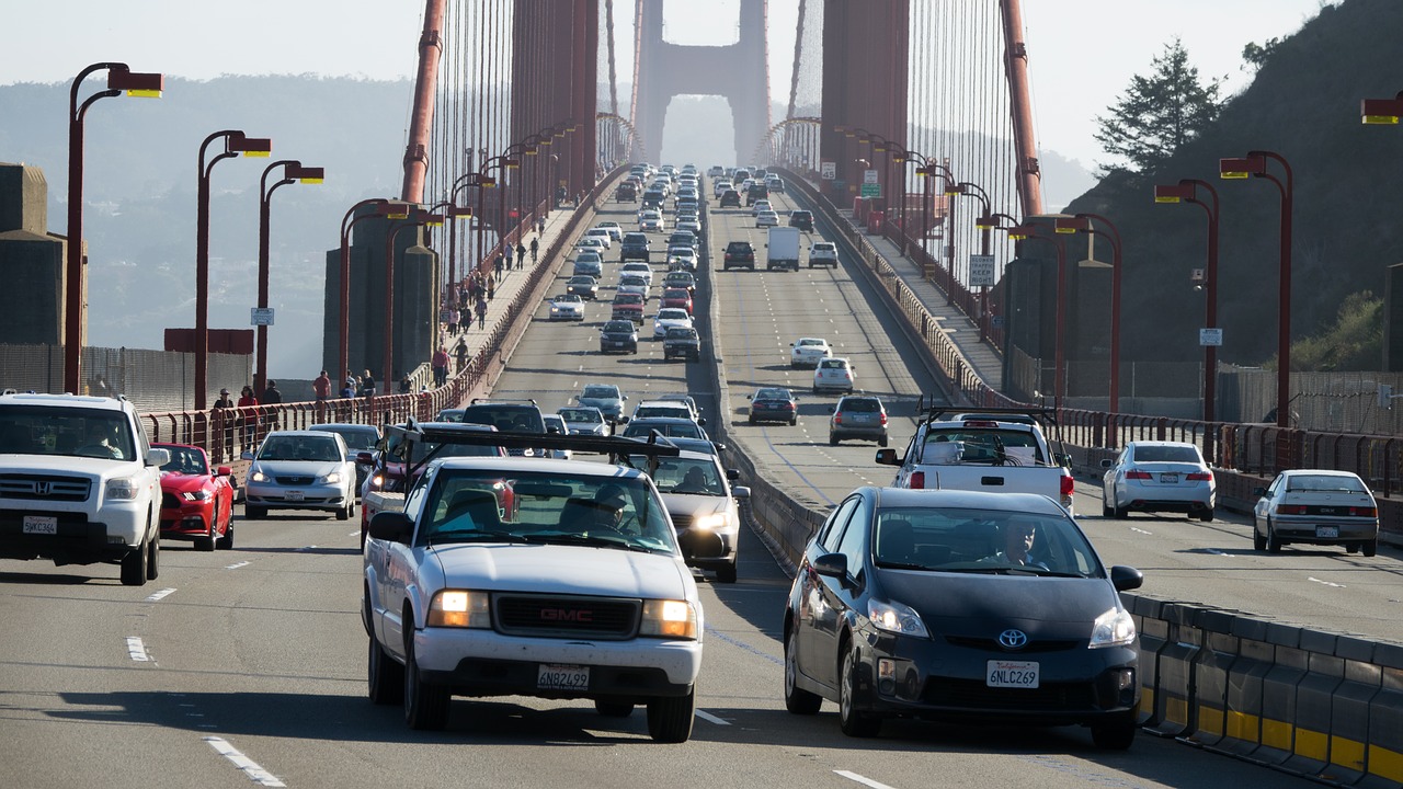 Cars on the Golden Gate Bridge