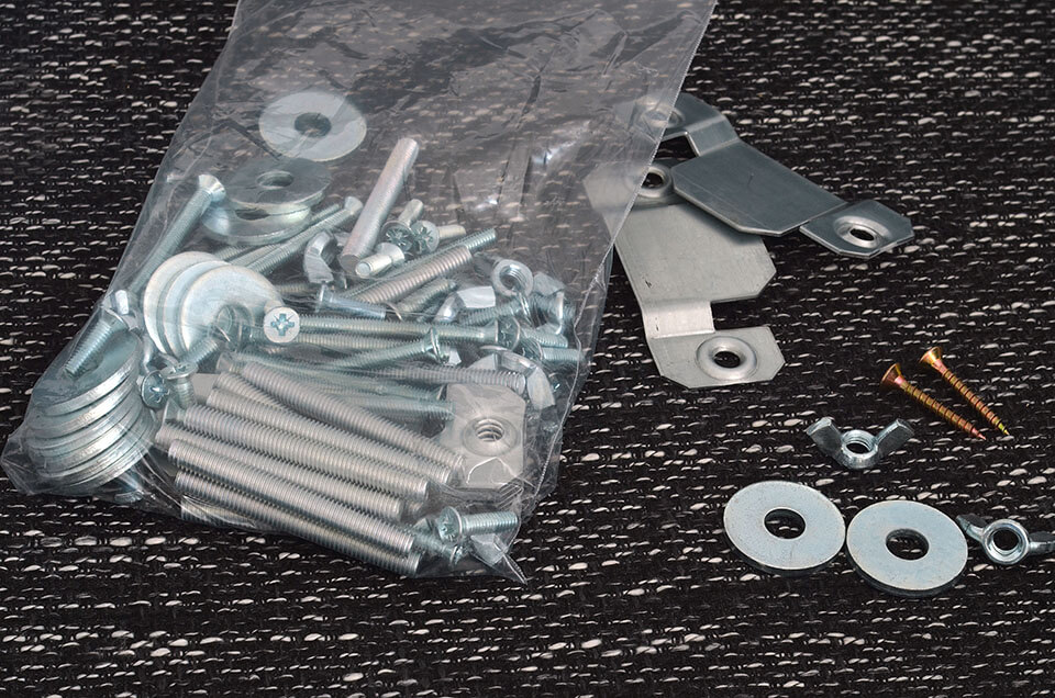 A bunch of screws and other spare parts