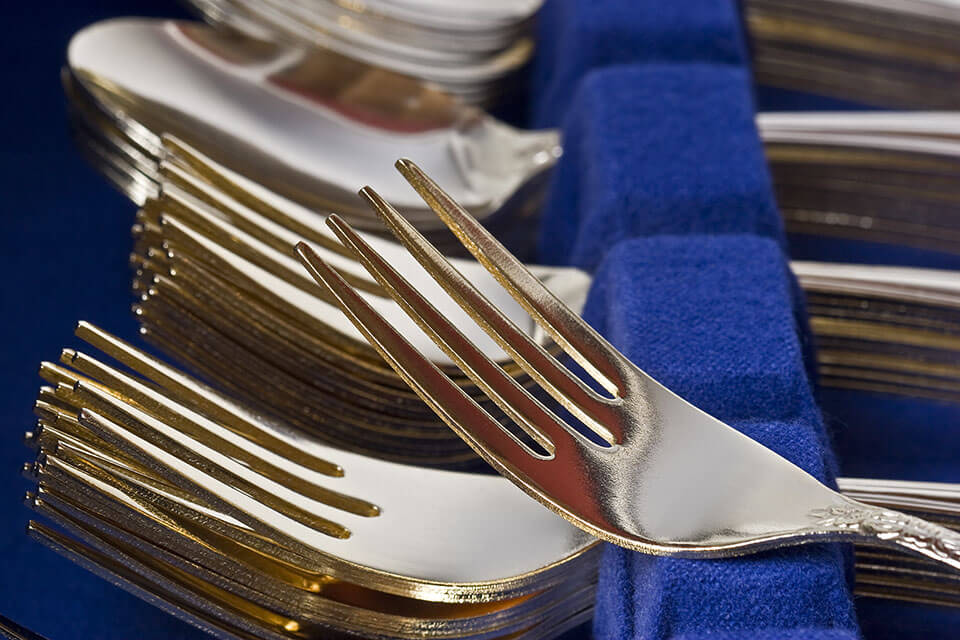 Forks in a tray