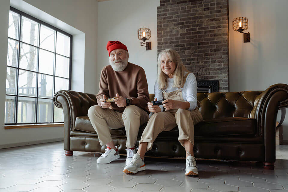 Grandparents playing Sony