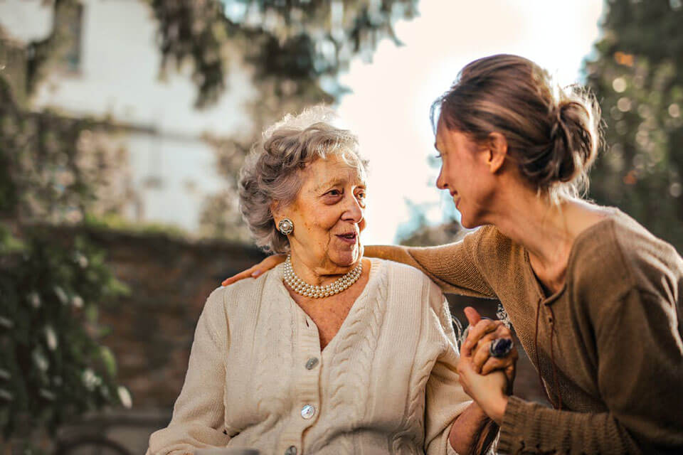 A woman with her mother